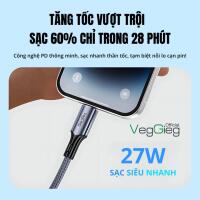 Fast charging cable USB-C to Lightning for iphone wrap - V-M002L